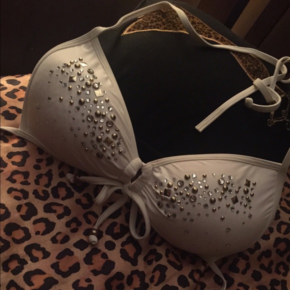 White GUESS bathing suit top