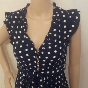 Navy blue polka dot dress
