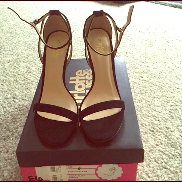 Black Ankle strap heel sandals