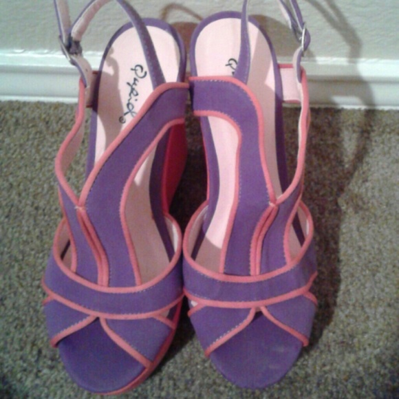 Pink/Purple wedge heels