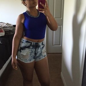 NEVER WORN!.... Royal blue crop top