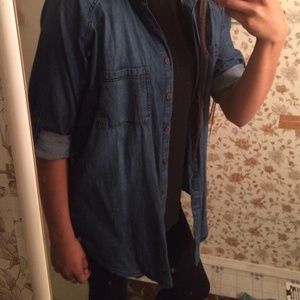 Loose fitting denim shirt