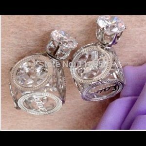 E5 Double Sided Silver Plated Earrings