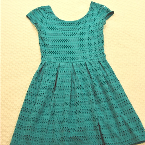 Teal Aqua Dress with circles