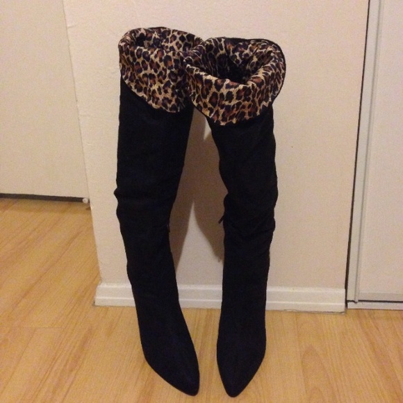 Sexy women high heel Boots with Leopard