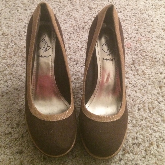 Brown high heels