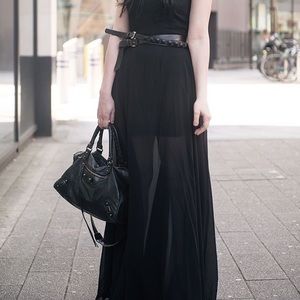 Black Sheer Maxi Skirt