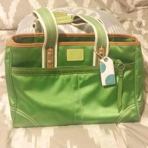 Coach green silky bag