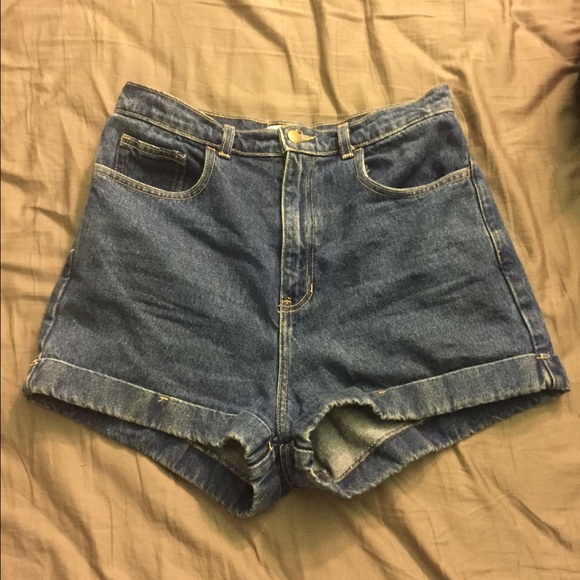 American Apparel dark wash high-waist Jean short