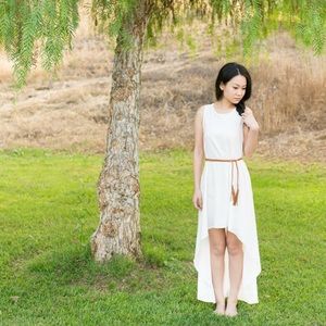 High low summer white dress