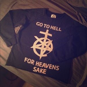 Unif sweater 'Go to hell for heavens sake'