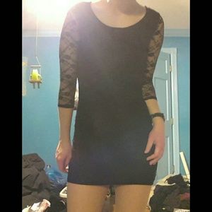 Divided by H&M Black Body Con Lace Dress