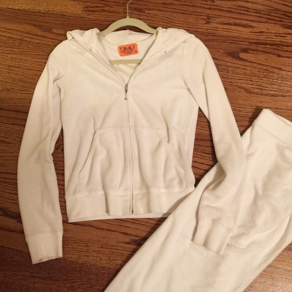 Juicy Couture terry hoodie set in white