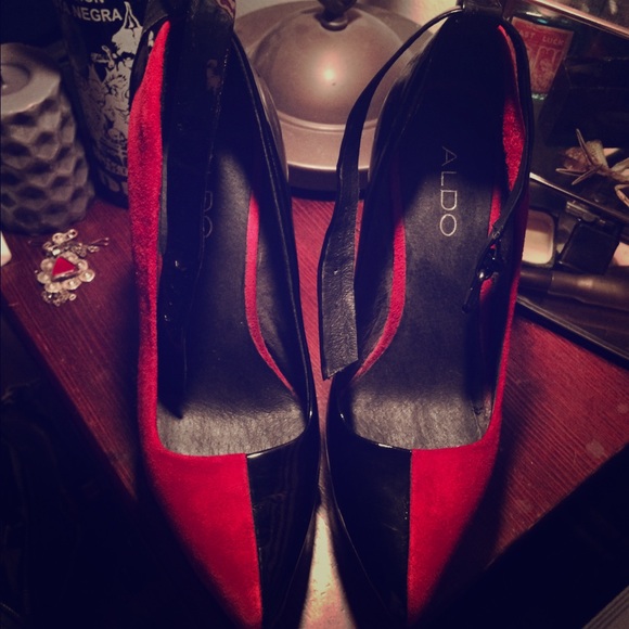 ALDO black and red platform heels