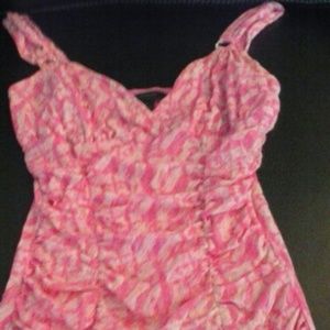 Pink and silver tank