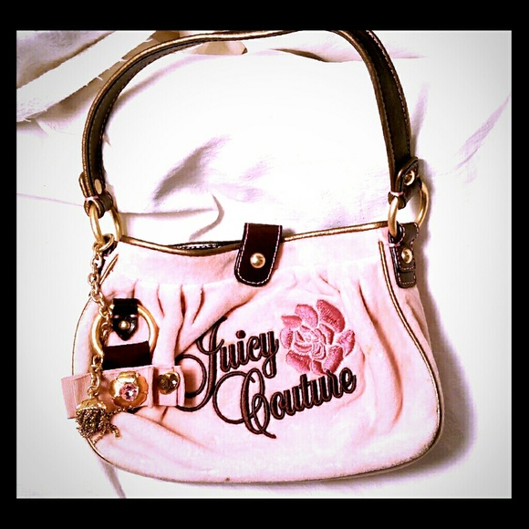 Juicy Couture Pink Velour/Leather Daydreamer Bag