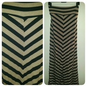 Black and Tan maxi skirt