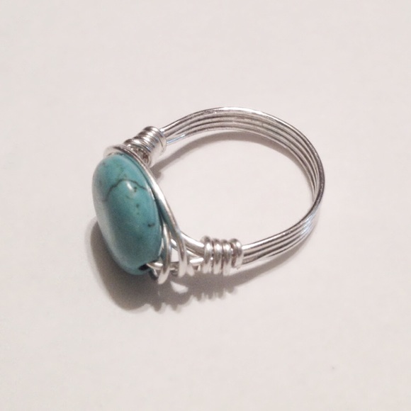 Turquoise Wire Wrapped Ring - Picture 2 of 4