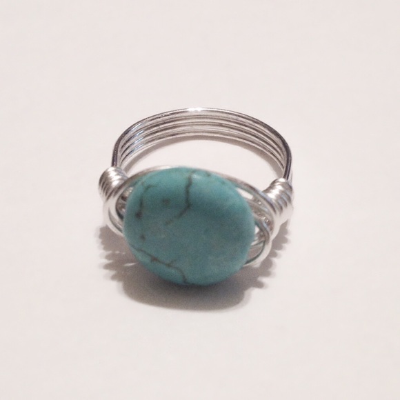 Turquoise Wire Wrapped Ring - Picture 4 of 4