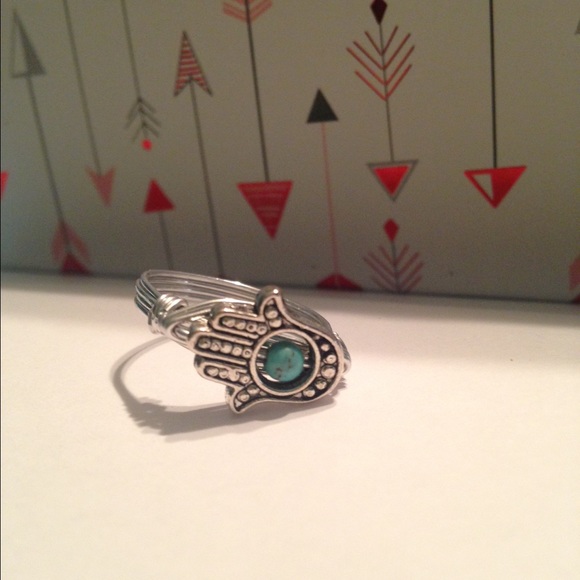 Hamsa Wire Wrapped Ring - Picture 2 of 4
