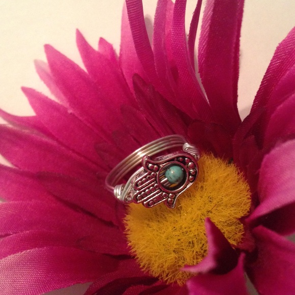 Hamsa Wire Wrapped Ring - Picture 4 of 4
