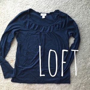 Loft Navy Blue Long Sleeve Shirt