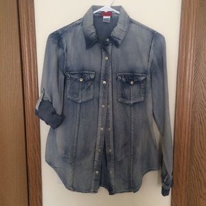 Dark washed flannel