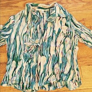 Diane von Furstenberg pattern, embellished blouse