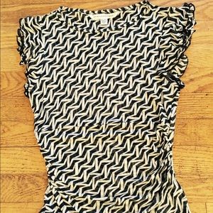 Diane von Furstenberg Black/White Silk Top