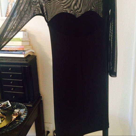 F21 Black Mesh Bodycon Dress - Picture 2 of 2