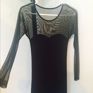 F21 Black Mesh Bodycon Dress