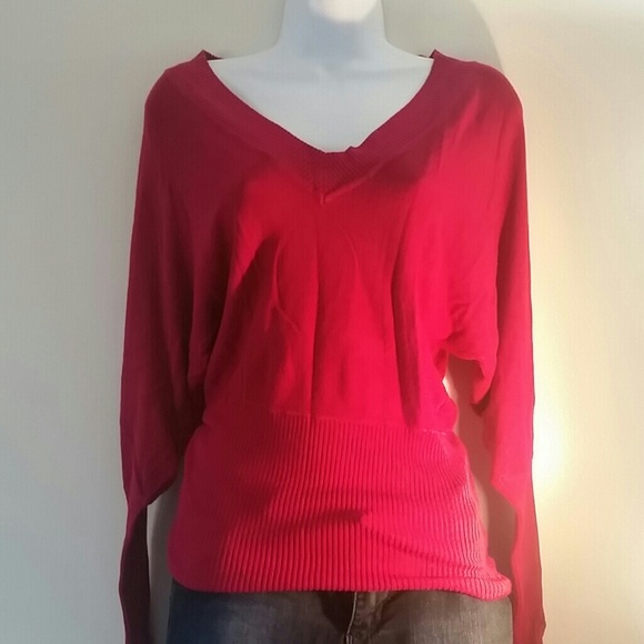 Fuschia ripped sweater