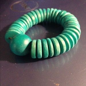 Handmade stretch wood bead bracelet