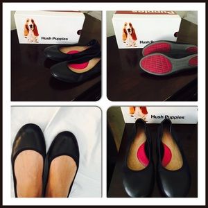 Hush Puppies black flats (7) brand new