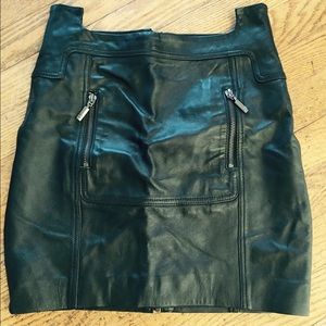 Stella & Jamie Short Black Leather Skirt