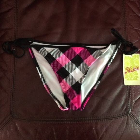 NWT Pink/Black bikini bottom