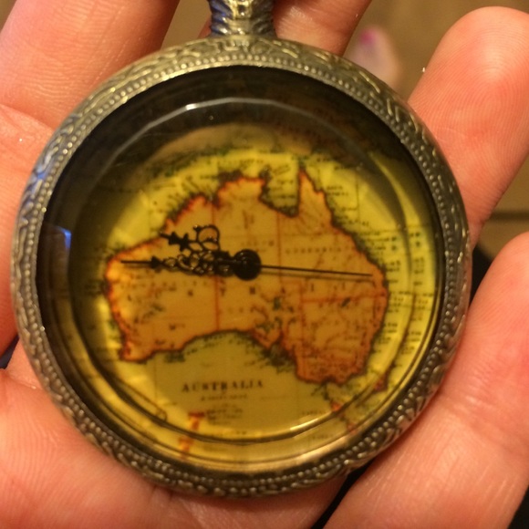 Clock necklace. Beautiful print.