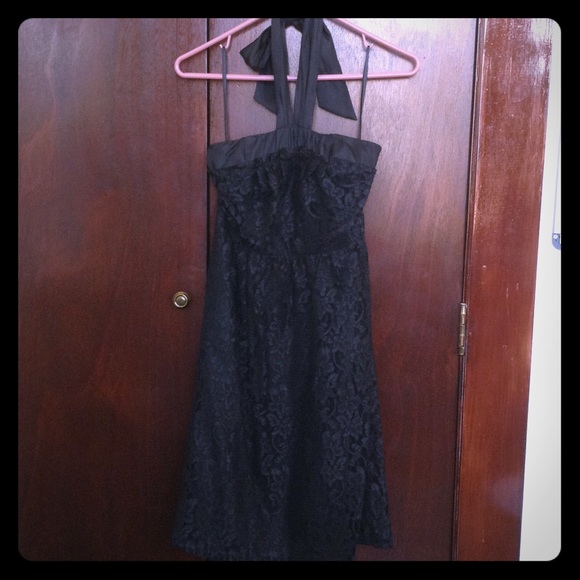The Limited black lace halter dress