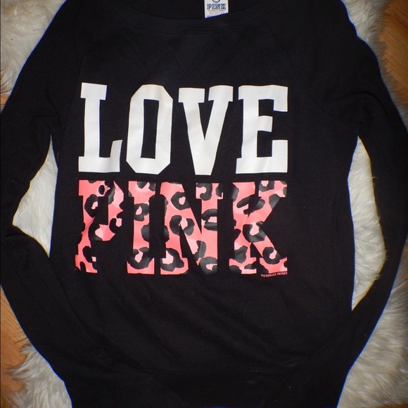 VS pink black crew neck