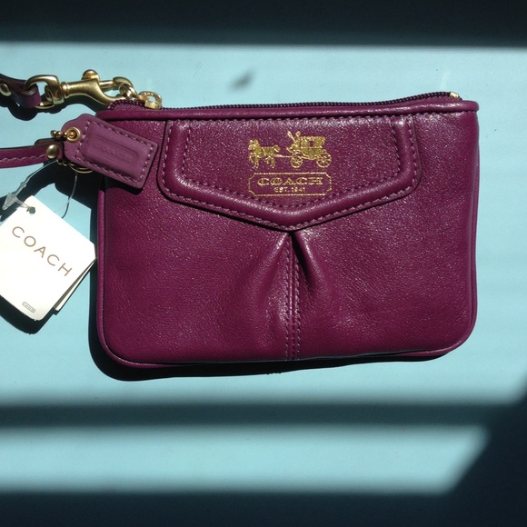 Purple Leather Coach Wristlet