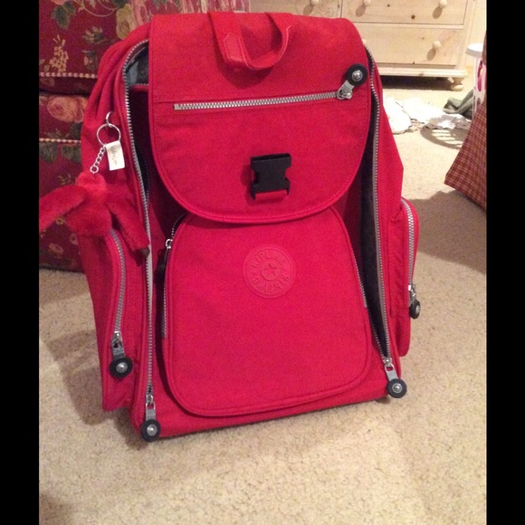 Kipling Red Roller Backpack