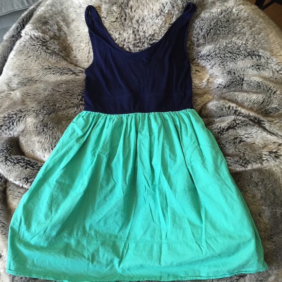 Anthro colorblock cotton dress
