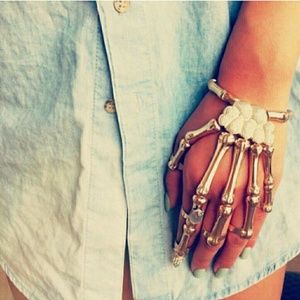Silver Skeleton Hand piece