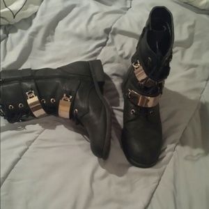 SALE!! Black and Gold Combat boots!!