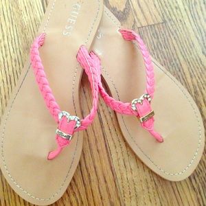 Guess boho bright coral pink heart jewels