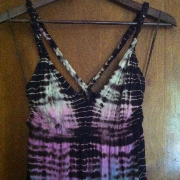 EUC Women’s Hazel Tie-Dye Multicolor Crossback Maxi Dress, Size Small - Picture 2 of 6