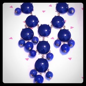 Blue bubble statement necklace