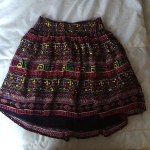Cute Printed Elastic Waist Skirt