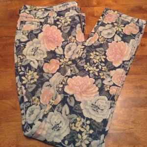 Olive & Blush Floral Jeans