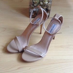Beige Steve Madden ankle strap heel